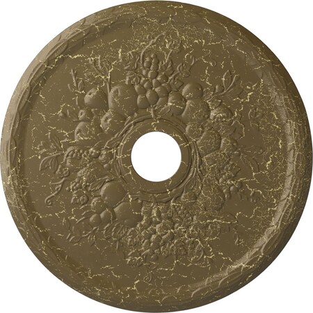 Ekena Millwork Grape Medallion (Canopies up to 3 5/8"), 22 5/8"OD x 3 5/8"ID x 5/8"P, Mississippi Mud Crackle CM22GRMMC